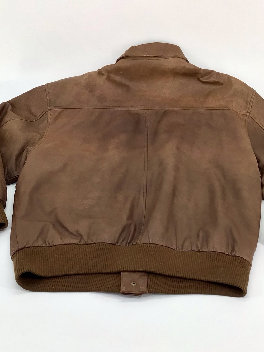 Hunters Vintage Run Bomber Jacket Mens Brown Leather Map Lining Full Zip Medium - Picture 16 of 16